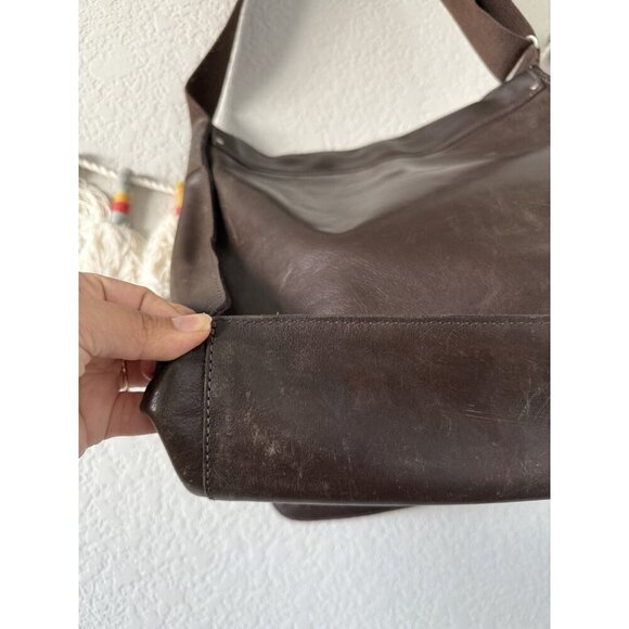 J. Crew 100% Leather Brown Satchel Messenger Bag Laptop Travel Business Large - Picture 7 of 11